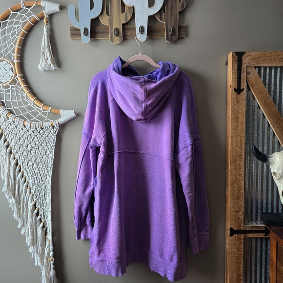 Free People Zoe Oversized Pullover Hoodie Moonberry - Picture 5 of 7